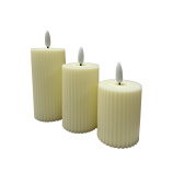 HD-141 LED svieca - vanilka 5,5x10cm HOME DECOR sada 3ks