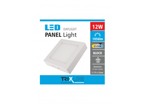 LED panel TRIXLINE 12W, štvorcový prisadený 6500K