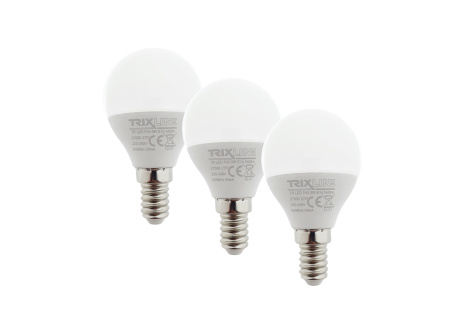 LED žiarovka Trixline 6W P45 E14 teplá biela 3 PACK