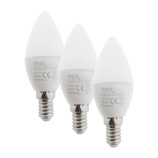 LED žiarovka Trixline 6W C35 E14 studená biela 3 PACK