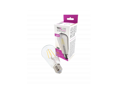 Dekoračná LED žiarovka FILAMENT Trixline 8W ST-64 E27 teplá biela