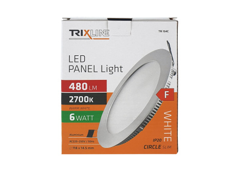 LED panel TRIXLINE TR 154C 6W, kruhový vestavný 2700K