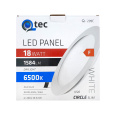 LED panel Qtec Q-209C 18W, kruhový vstavaný 6500K