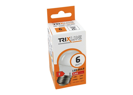 LED žiarovka Trixline 6W E27 G45 teplá biela