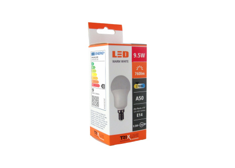 LED žiarovka TRIXLINE 9,5W E14 A50 teplá biela