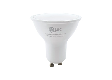 LED žiarovka Qtec 8W GU10 736lm neutrálna biela
