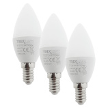 LED žiarovka Trixline 6W C35 E14 teplá biela 3 PACK
