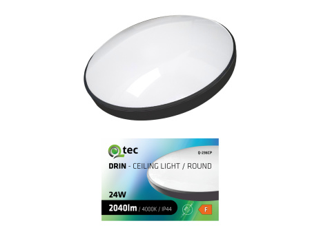 Led svietidlo QTEC Q-236CP 24W 4000K ø37cm/kruhové čierne