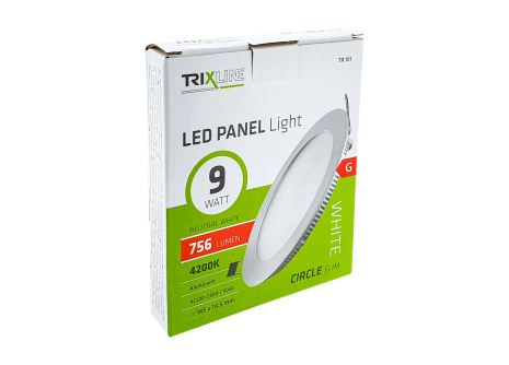 LED panel TRIXLINE TR 101 9W, kruhový vstavaný 4200K