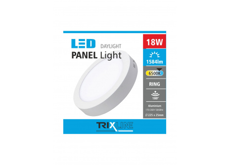 Podhľadové LED svietidlo TRIXLINE – prisadené, okrúhle  18W studená biela