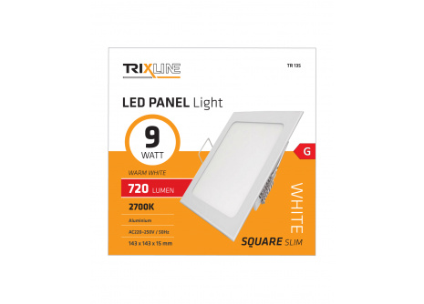 Podhľadové LED svietidlo TRIXLINE – štvorcové 9W teplá biela