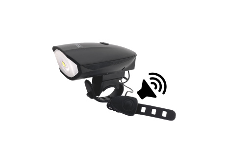 LED cyklo svietidlo na batérie predné s klaksónom TRIXLINE TR 325
