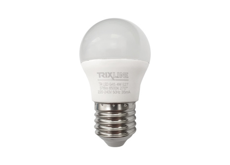 LED žiarovka Trixline 4W 376lm E27 G45 studená biela