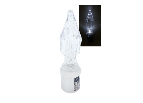 HD-135 LED svieca Panna Mária - biely blikajúci plameň HOME DECOR