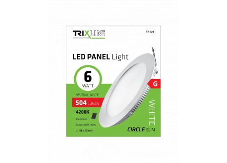 Podhľadové LED svietidlo TRIXLINE – okrúhle 6W neutrálna biela