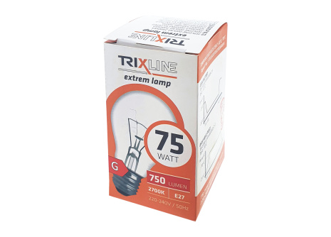 Teplotne odolná žiarovka Trixline 75W, A55, E27, 2700K