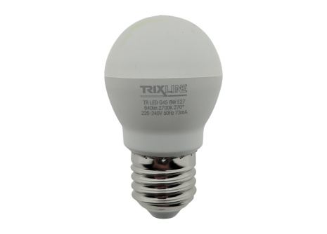 LED žiarovka 8W 640lm E27 G45 teplá biela Trixline