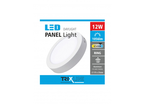 Podhľadové LED svietidlo TRIXLINE – prisadené okrúhle 12W studená biela