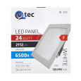 LED panel Qtec Q-213S 24W, štvorcové vstavané 6500K