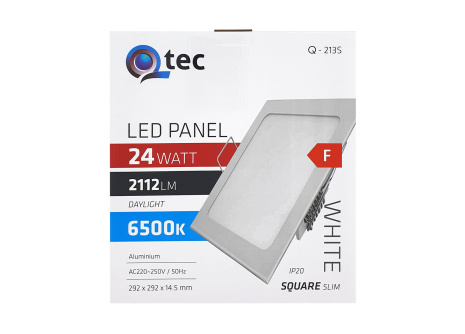 LED panel Qtec Q-213S 24W, štvorcové vstavané 6500K