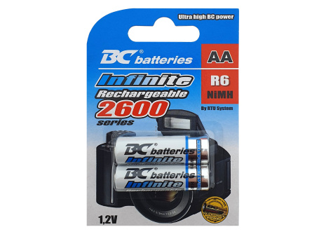Nabíjateľná 1,2V tužková batéria  BCR6/2600/2BP RTU Infinite