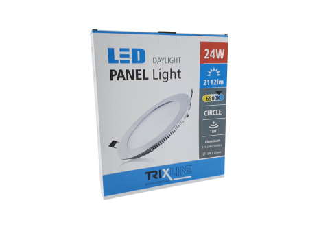 LED panel TRIXLINE 24W, kruhový vstavaný 6500K