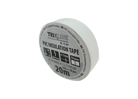 PVC izolačná páska TR-IT 201 20m, 0,13mm biela TRIXLINE