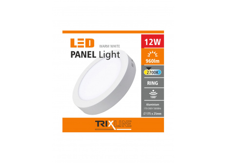 Podhľadové LED svietidlo TRIXLINE – prisadené kruhové 12W teplá biela