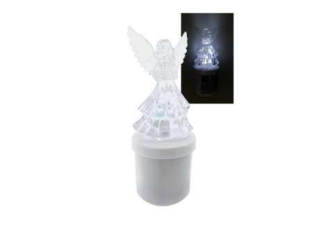 HD-136 LED sviece Anjel - biely blikajúci plameň HOME DECOR