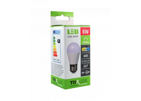 LED žiarovka 8W E27 G45 Trixline neutrálna biela