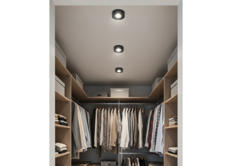 Q-13DL LED stropné svietidlo 5W - čierne, kruhové - QTEC