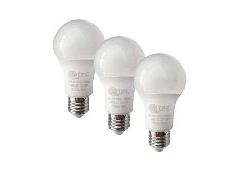 LED žiarovky 11W/1055lm/A60/E27 teplá biela 3 PACK Qtec