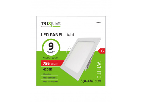 Podhľadové LED svietidlo TRIXLINE – štvorcové 9W neutrálna biela