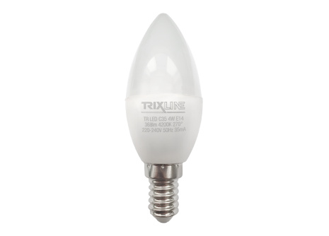 LED žiarovka Trixline 4W 368lm E14 C35 neutrálna biela